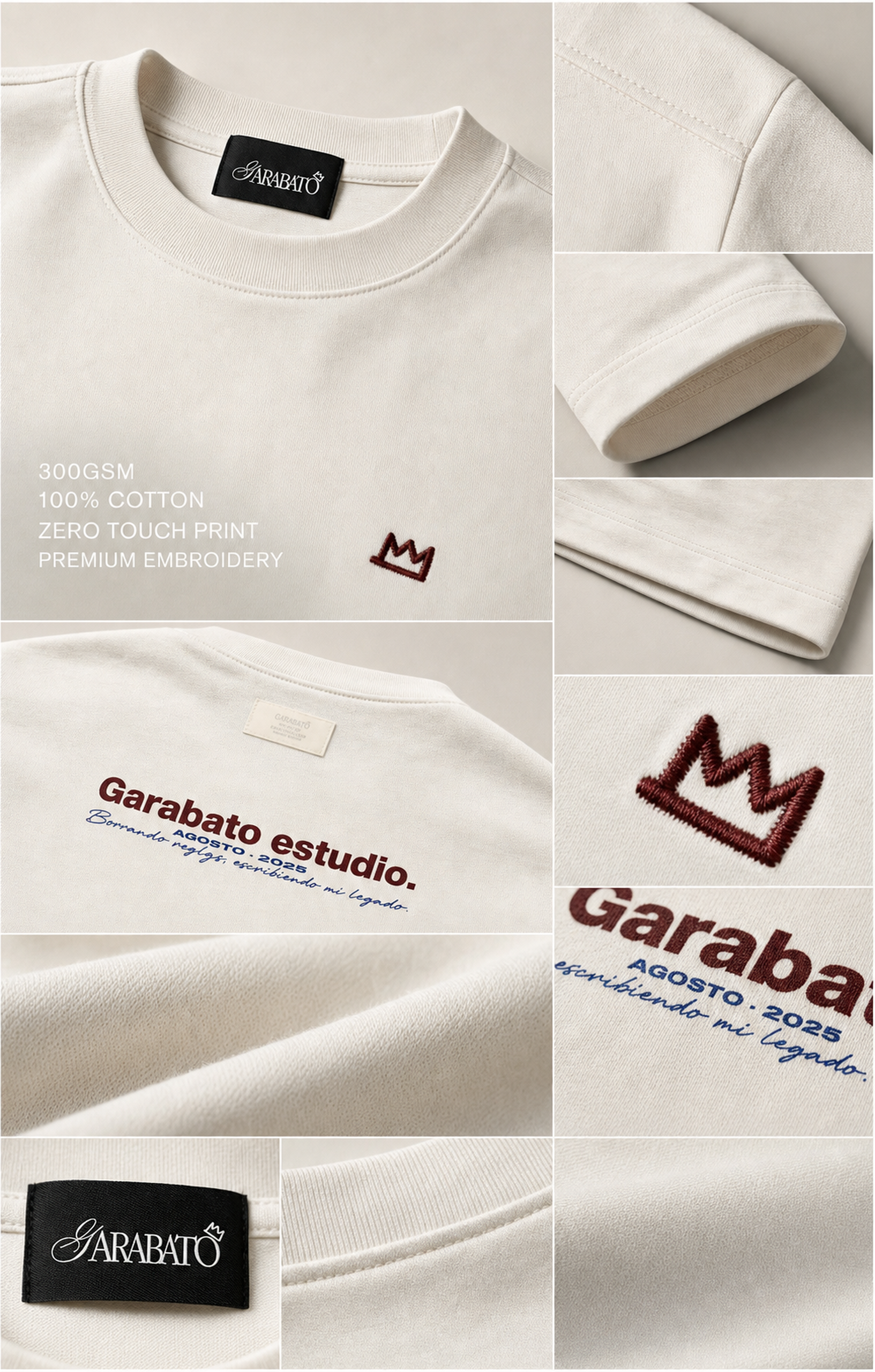 T-SHIRT WHITE BASIC GARABATO ESTUDIO