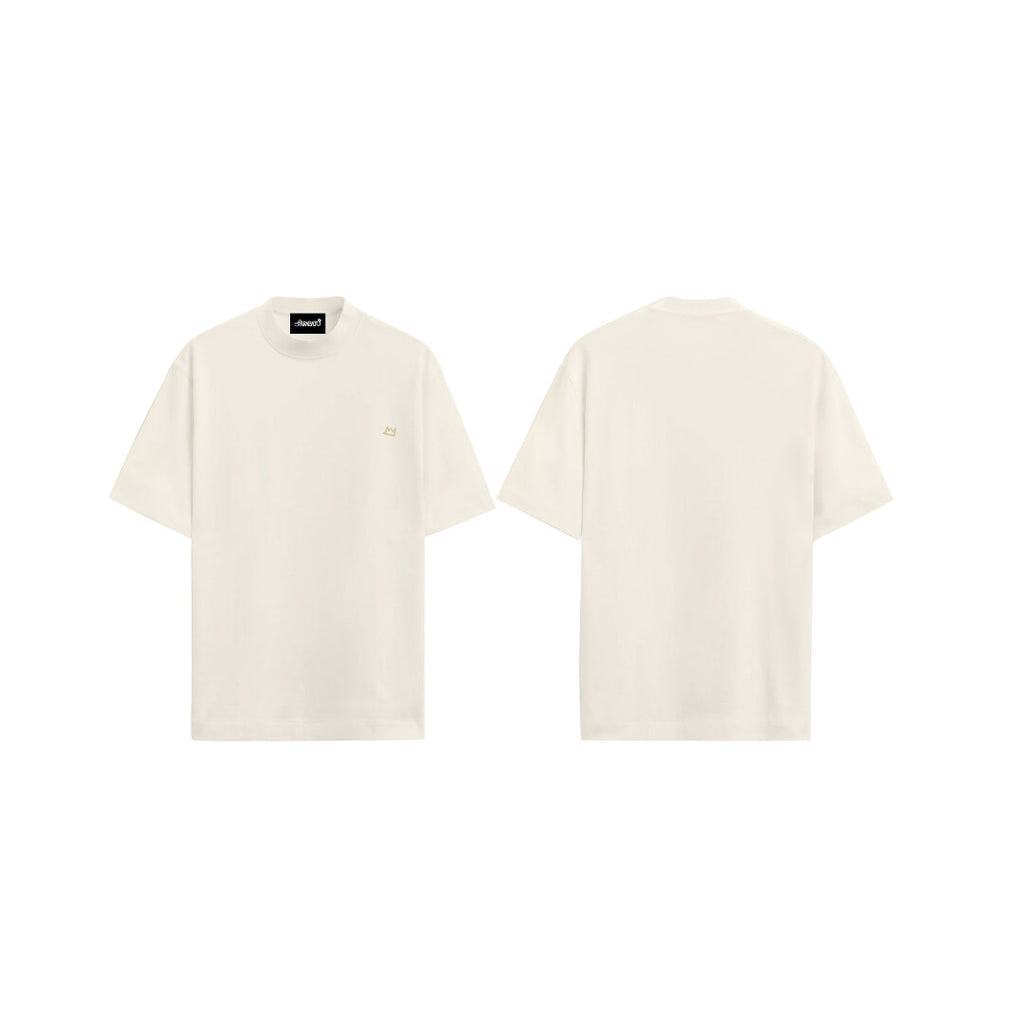 T-SHIRT WHITE BASIC 001 – flat lay frontal y trasera