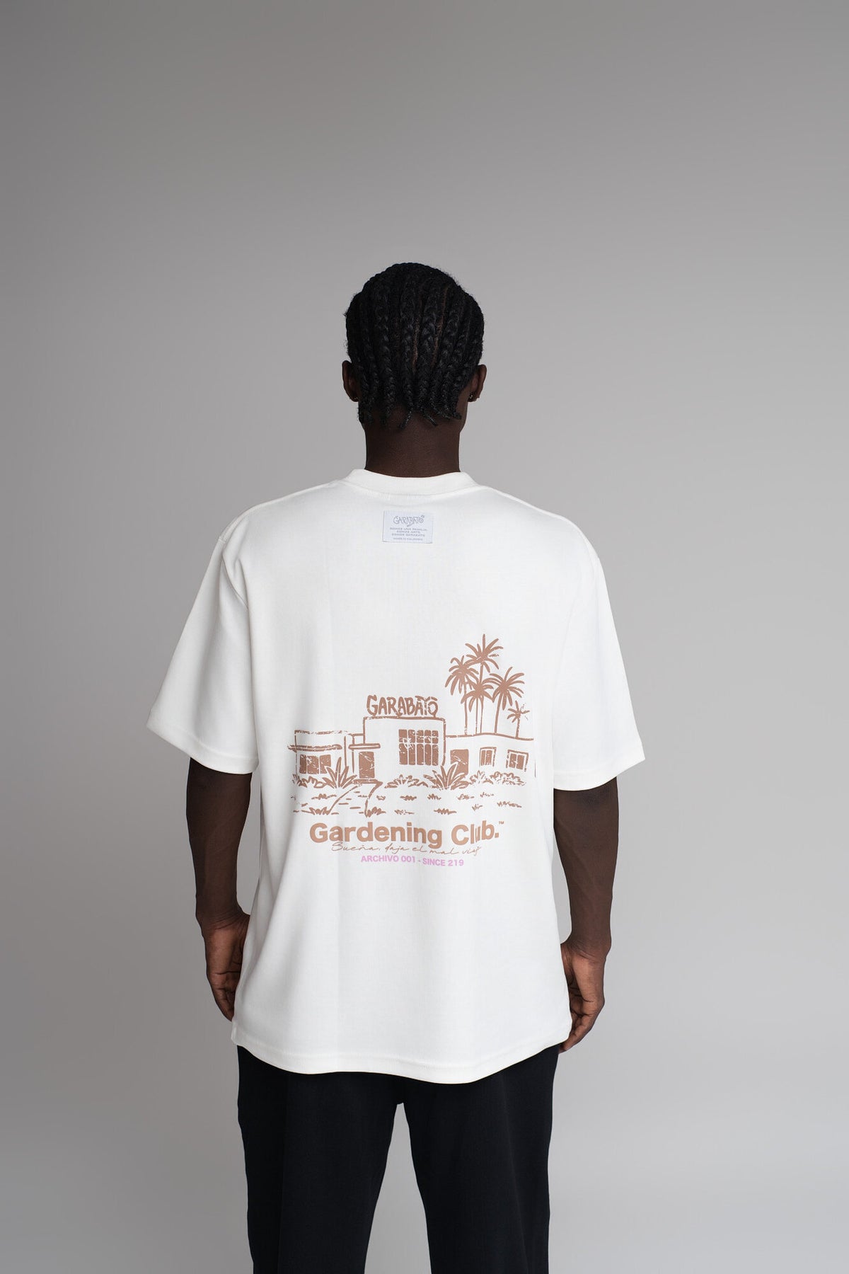 T-SHIRT WHITE GARDENING CLUB 001 – vista trasera