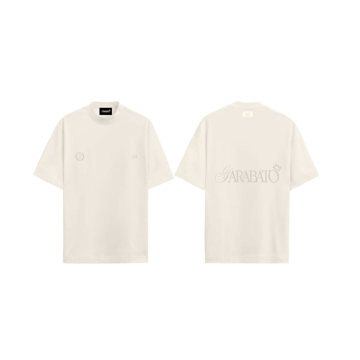 T-SHIRT BASIC GARABATO 001 – flat lay frontal y trasera